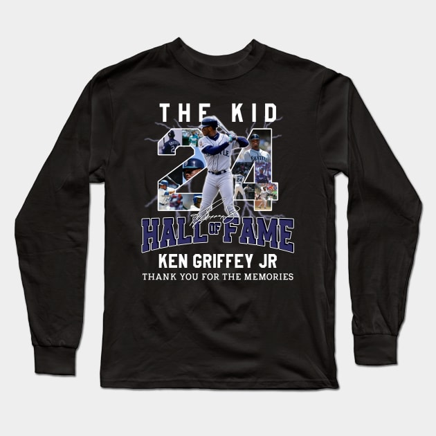 Ken Griffey Jr The Kid Basketball Legend Signature Vintage Retro 80s 90s Bootleg Rap Style Long Sleeve T-Shirt by CarDE